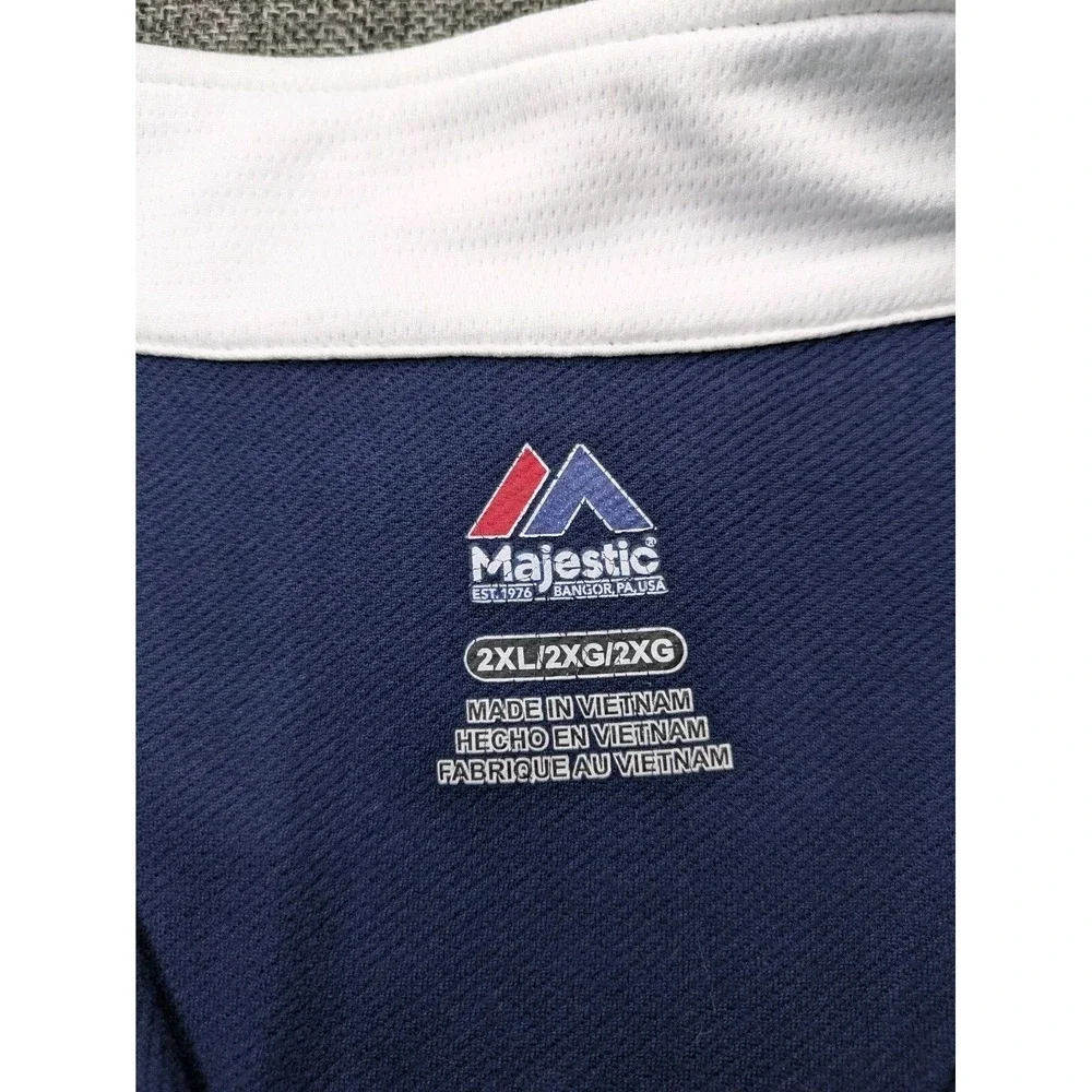 Majestic Detroit Tigers Sports Shirt‎ 2XL MLB Long Sleeve Quarter Zip Sweatshirt